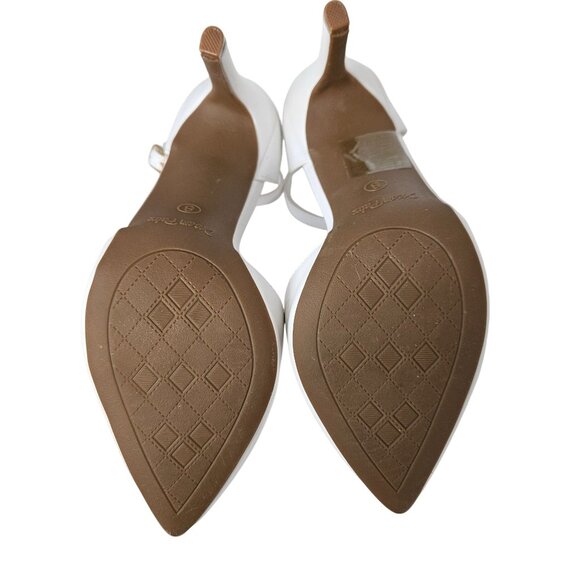 Dream Pairs Womens White Pointed Toe Ankle Strap Stiletto Heels Size 8 Wedding - Picture 9 of 12